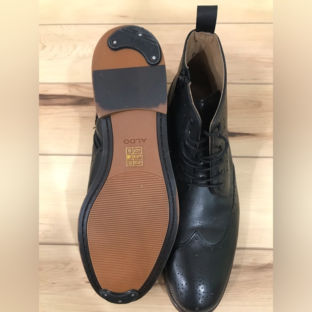 ALDO Black Leather Dress Boots in Men’s Size 10 - Picture 13 of 13